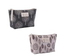 UKCOCO Borsa per Cosmetici da Viaggio Compatta e Capiente Set 2 Pezzi in Tela Blu per Organizzare Accessori da Toilette Durante le Vacanze