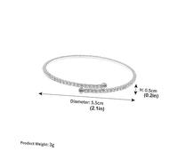 UKCOCO Bracciale Aperto con Fascia Sottile Argentato per e Sposa Resistente e Corrosione