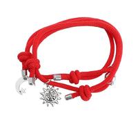 UKCOCO Bracciale e Sole in Lega Rossa, 2 Pezzi Minimalista ed Elegante, Può essere Indossato come Bracciale o Cavigliera, Regalo per San e Teenager