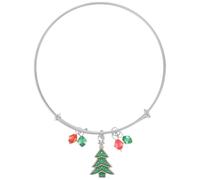 UKCOCO Bracciale Natalizio Donna Ciondoli a Forma di Campana, Renna e Cristalli in Lega, Decorazione Raffinata per Feste di Natale