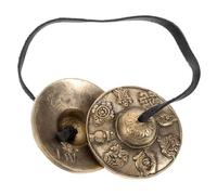 UKCOCO Campane Tingsha in Ottone Massiccio per Meditazione e Yoga Strumento Tibetano per Rilassamento e Mindfulness di Piatti Tradizionali per Cerimonie Vajrayana e Pratiche Spirituali