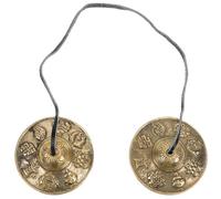 UKCOCO Campanello Percussione in Rame Massiccio Artigianale Finger Cymbal Compatto per Meditazione Yoga Campana Tibetana Leggera e Durevole per Purificazione e Serenità