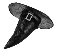 UKCOCO Cappello da Strega Nero in Cuoio per Halloween Accessorio Cosplay dal Design Raffinato e Facile da Mantenere per Carnevali e Feste di Trucco