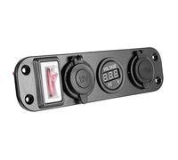 UKCOCO Caricabatteria Auto USB con Pannello LED Voltmeter e Presa Accendisigari Compatibile con Auto Barche e Camper Monitoraggio Adatto per Apparecchi Portatili
