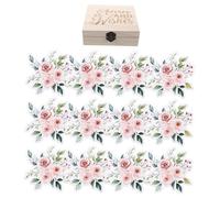 UKCOCO Carte di Previsioni e Consigli Decorazioni e Souvenir per Shower 50 con Scatola in Legno, Gioco Interattivo per Ragazzo Ragazza e Genitori per Battesimo e Regalo Nascita Bambina