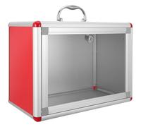 UKCOCO Cassetta dei Suggerimenti in Lega di Alluminio con Lucchetto e Chiave Urna Elettorale Quadrata Trasparente Piccola Scatola Portacarte Sicura per Donazioni e Raccolte Fondi per