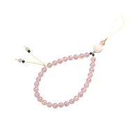 UKCOCO Catena Decorativa per Telefono e Borsa in Cristallo Naturale Rosa, Laccetto Anti-smarrimento Staccabile, Accessorio Portachiavi Pratico per Ufficio e Viaggi