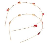 UKCOCO Cerchietti a Forma Di Fragola e Ciliegia Da Donna, Set 2 Pezzi Fasce Per Chioma Resistenti e Flessibili, Accessori Moda Per Donne e Regali Eleganti, Adatti a Tutte Le Taglie