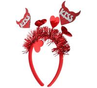 UKCOCO Cerchietto Cuori Rosso per San Valentino, Glitter e Feltro | Coppie e Uomini, Adatto a Raduni e Feste, Stile Curato, Vestibilità Comoda e Robusta