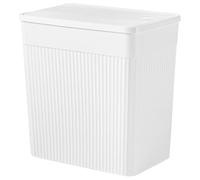 UKCOCO Cestino Gettacarte a Pressione Bianco in PP per Spazi Stretti | Design Semplice Moderno, Leggero e Discreto, per Corridoi Stretti e Sotto il Lavello