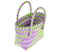 UKCOCO Cesto Portaoggetti in Pvc Intrecciato Multifunzionale, Leggero e Riutilizzabile, per Verdure e Snack, per Camera da Letto o Proposte