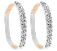 UKCOCO Cinturini Elastici per Scarpe Strass, Cinturini Staccabili alla Caviglia in Poliestere e Ferro, Eleganti per Tacchi Alti, 1 Paio Bianco