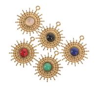 UKCOCO Ciondoli Fai da Te per Gioielli Pietre Naturali 5 Pezzi in Acciaio Inossidabile Charm Pendente per Collane e Bracciali Decorativi