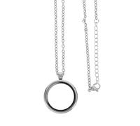 UKCOCO Ciondolo Locket in Acciaio Inossidabile Rotondo con Vetro Trasparente Apribile Vite per Gioielli Fai da Te Charm Porta Ricordi e Pelo Animale Collana e Bracciale Versatili