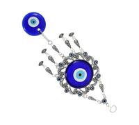 UKCOCO Ciondolo Occhio Turco Blu in Vetro Soffiato Mano Decorazione da Parete e Auto Pendaglio Elefante con Design Occhio del Diavolo Appendibile per Camera da Letto e Ufficio