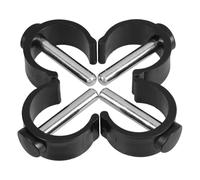 UKCOCO Clip di Bloccaggio per Bastoni da Passeggio C a Morsetto, Set 4 Pezzi, Spina Regolabile 32 Mm, Puntali Antiscivolo in Gomma Termoplastica, per Supporto Corrimano Wc e Ausili
