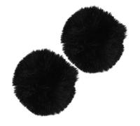 UKCOCO Coda di Coniglio Soffice Decorativa 2 Pezzi, Spilla per Costume Cosplay da Coniglietta Nera, Accessorio per Feste in Maschera e Spettacoli
