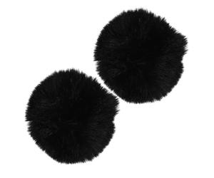 UKCOCO Coda di Coniglio Soffice Decorativa 2 Pezzi, Spilla per Costume Cosplay da Coniglietta Nera, Accessorio per Feste in Maschera e Spettacoli