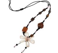 UKCOCO Collana Boho in Legno con Fiori Intrecciati Strozzo Hippie Donna Accessorio Vintage per Stagione di Mezzo e Autunno Design Retrò per Look Casual ed Etnico
