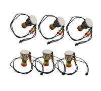 UKCOCO Collana Ciondolo Tamburo Africano Mini da 6 Pezzi, Gioielli Musicali Africani Cordino Intrecciato, Decorazione Versatile per Donna e Regalo Appassionati di Musica, per Feste