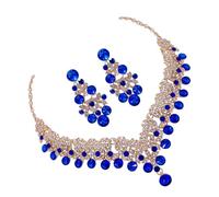 UKCOCO Collana e Orecchini Set Per Donna Pietre Lucide e Orecchini Catena Accessorio Elegante Da Abbinare Outfit Quotidiani