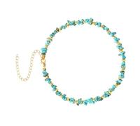 UKCOCO Collana Girocollo di Cristallo Grezzo Pietra di Turchese Spezzata, Ornamento Semplice e Accessorio Elegante per Collo da Donna, Adatta per Uso Quotidiano e Regalo