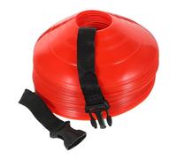 UKCOCO Coni Allenamento Calcio Tondi Rosso con Cinghia Ostacoli per Preparazione Agilità Visibili su per Partite e Allenamenti Multisport