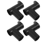 UKCOCO Connettore per Appendiabiti in Plastica 4 Pezzi Nero Angolo Retto, Giunti per Stendibiancheria Diametro 2,2 CM, Kit Accessori per Stendino a Palo Singolo, Uso Interno
