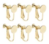 UKCOCO Convertitori per Orecchini a Clip Non Piercing 6 Pezzi, Chiusure a Clip Leggere e Comode in 18k Oro, Accessori per Creazione Gioielli e Decorazioni Personalizzate, Adatti