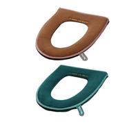 UKCOCO Coprisedili per WC Caldo Spesso con Cerniera, Copriwater Rotondo Morbido e Lavabile, Set da 2 Pezzi per Bagno Invernale Confortevole