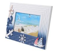 UKCOCO Cornice per Foto in Legno Stile Marino Decorazioni a Conchiglia, Elegante Cornice da Tavolo a Tema Mare per Arredamento Casa e Desktop