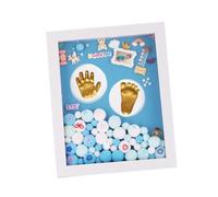 UKCOCO Cornice Porta Foto Impronte Mano e Piede per Bambina in Acrilico Oro, Set Regalo Base da Appoggio, per Realizzare Ricordi di Famiglia