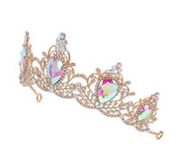 UKCOCO Corona Barocca Vintage per Donna Strass e Dettagli a Goccia D'acqua, Leggera come Accessorio Chioma per Matrimoni e Halloween