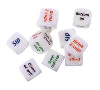 UKCOCO Dadi da Bere in Acrilico Set da 10 Pezzi, Dadi di Intrattenimento per Feste e Bar, Gioco Alcolico Portatile per Adulti e Gruppi Sociali