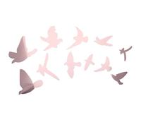 UKCOCO Decorazione Murale Acrilica a Specchio 3d da Parete 11 Pezzi a Forma di Uccelli Oro Rosa per Soggiorno, Camera da Letto e Ufficio, Adesivi Decorativi da Appendere