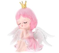 UKCOCO Decorazione per Torta Fatata Bambina in Resina Rosa Statuina Angelo Cupcake per Compleanni e Feste Topper Cake Topper per Decorazioni Torta Shower