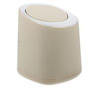 UKCOCO della Spazzatura da Scrivania Mini con a Pressione Piccolo Contenitore Decorativo in per Ufficio e Casa Colore Bianco Crema