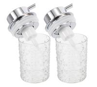 UKCOCO Dispenser di Sapone Schiumogeno Trasparente 2 Pezzi Flacone con Pompa Ricaricabile per Lavaggio Viso e Detergente Mousse Erogatore Compatto e Portatile per Uso Quotidiano e