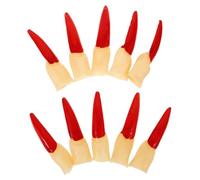 UKCOCO Dita Finte Da Strega Per Halloween 10 Pezzi Accessorio Multifunzione Decorativo Riutilizzabile Per Feste e Feste in Maschera, Dito Finto Realistico in Gomma Comodo e Resistente