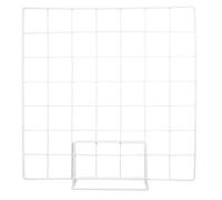 UKCOCO Espositore da Tavolo a Griglia Bianco 35X35 CM Base in Ferro Scaffale Espositivo Portatile per Negozi e Artigianato Piattaforma Espositiva per Prodotti al Dettaglio e Fiere