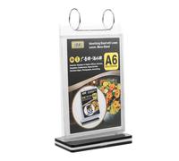 UKCOCO Espositore Porta Menu in PVC Trasparente Supporto Segnaletica da Tavolo Doppia Faccia per Liste Bevande e Menù Stand Pubblicitario Verticale per Negozi e Eventi