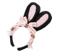 UKCOCO Fascia Capelli Con Orecchie Di Coniglio Nere Peluche Cerchietto Adorabile Per Feste Cosplay Addio Al Nubilato e Uso Quotidiano Decorazione Capelli Femminile Elegante