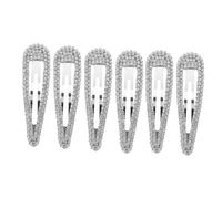 UKCOCO Fermagli per Chioma da Sposa Accessori Eleganti in Ferro Strass Argento, Set da 6 Pezzi per Decorare Acconciature Nuziali