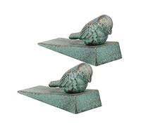 UKCOCO Fermaporta a Cuneo in Ghisa retrò da 2 Pezzi Decorazione Volatile Verde Chiaro, Fermaporta Esterno da Giardino per Casa, Cuneo per Porta Resistente e Decorativo per Interni Ed Esterni