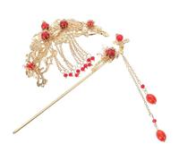 UKCOCO Forcine per Chioma Stile Cinese Perle e Nappe, Set 2 Pezzi in Lega Vintage per Acconciature Hanfu, Accessori per Feste, Matrimoni e Vita Quotidiana