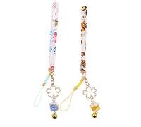 UKCOCO Fortune Cat Pendant Rope 2 Pezzi Buona Fortuna Attirare Ricchezza Decorazione Gatto Maneki Neko Catena Telefono Braccialetto Cinturino da Polso Cordino Telefono Fortunato Phone Charms Strap