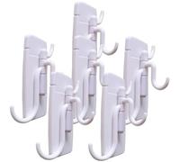 UKCOCO Ganci Rotanti Adesivi 180° 6 Pezzi Ganci per Armadio e Bagno Gancio in Traccia per Appendiabiti e Accessori
