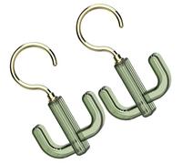 UKCOCO Ganci Rotanti per Armadio 2 Pezzi, Gancio per Cintura ad Artiglio in Metallo Verde Scuro e Oro, Portaborse e Appendiabiti Salvaspazio per Organizzazione Armadio Casa