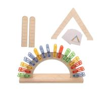UKCOCO Gioco di Abbinamento Cognitivo in Legno per Anziani | Blocchi ad Alto Contrasto, Forme Arco Triangolo, Manuale Allegato, Casa o Struttura Assistenziale