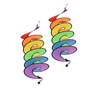 UKCOCO Girandola Eolica a Spirale 2 Pezzi, Decorazione da Giardino Rotante a Vento, Acchiappavento Appeso Colorato per Esterni, Ornamento da Cortile Facile da Installare, Decorazione